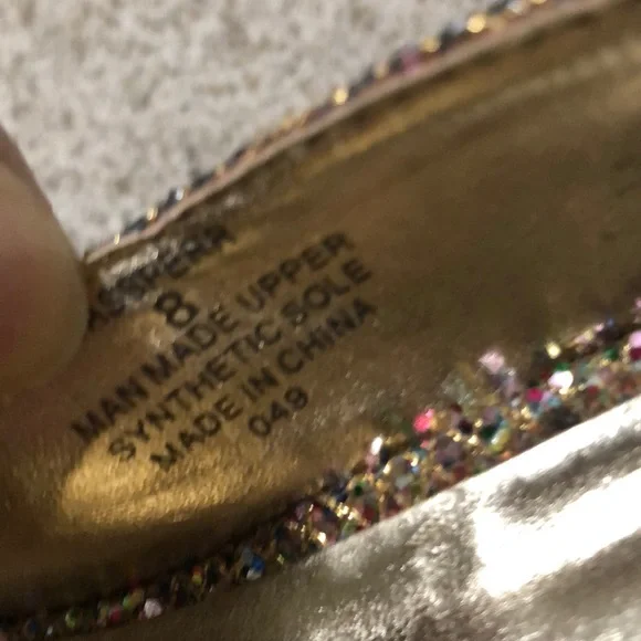 Madden Girl Shoes Heels Sparkly Gold Multi Colored SZ 8 - Picture 7 of 8